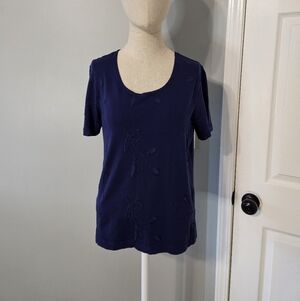 Vintage Purple Embroidered Women's Top